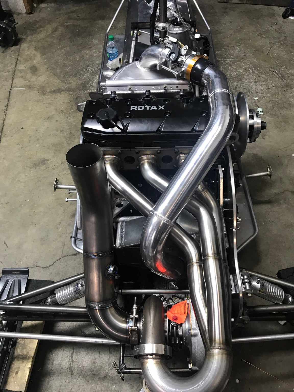 Custom Rotax engine and piping installation